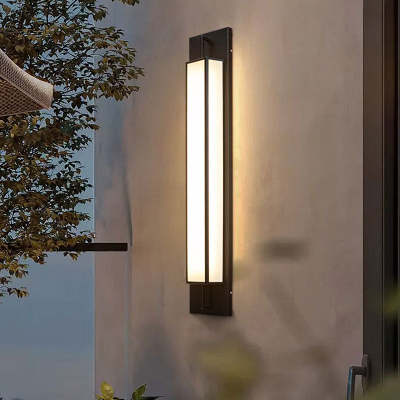 Rectangular Stainless Steel Faux Outdoor Light