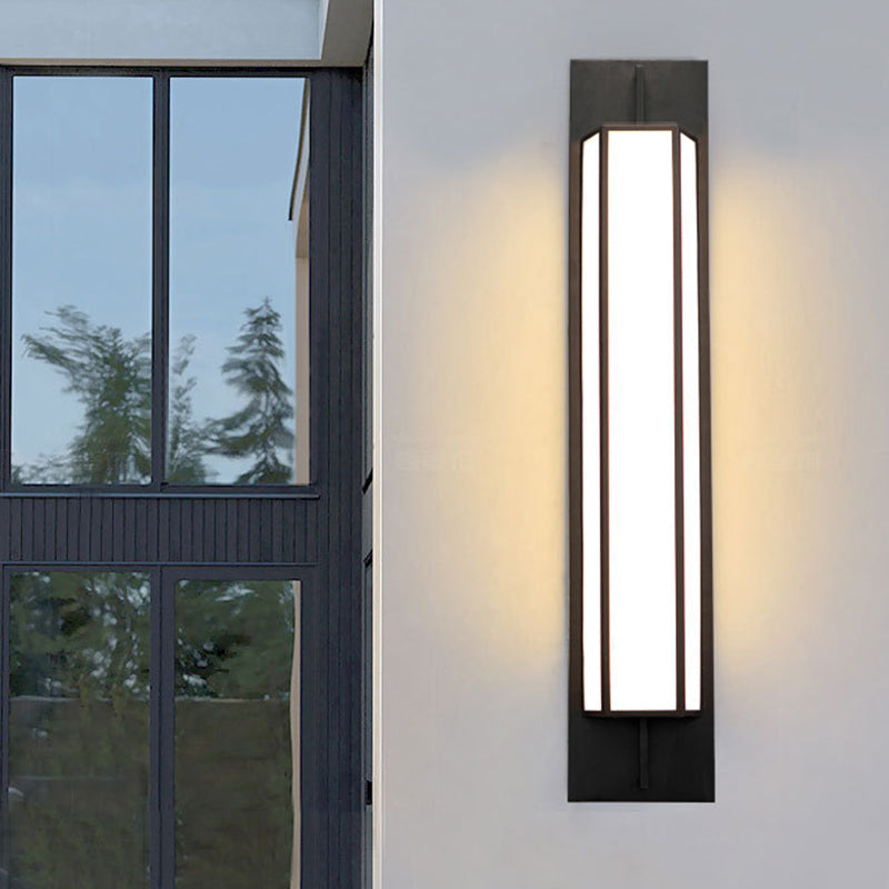 Rectangular Stainless Steel Faux Outdoor Light