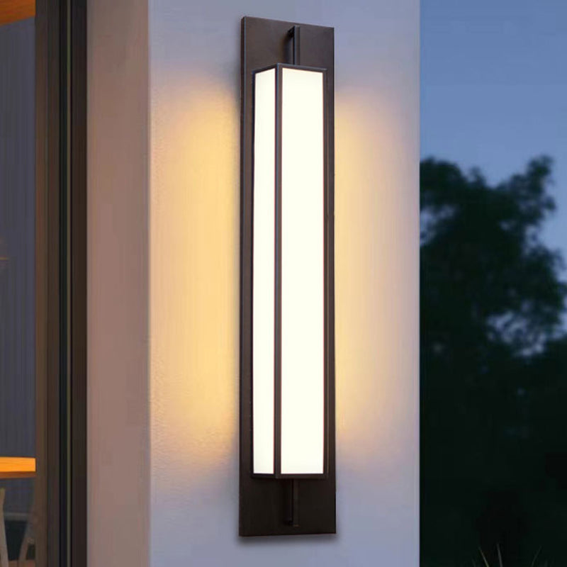 Rectangular Stainless Steel Faux Outdoor Light