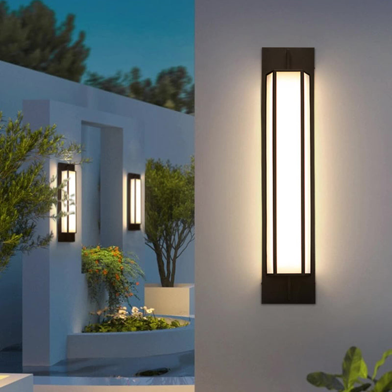 Rectangular Stainless Steel Faux Outdoor Light