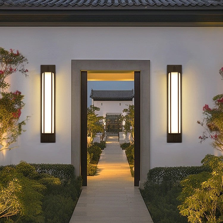 Rectangular Stainless Steel Faux Outdoor Light