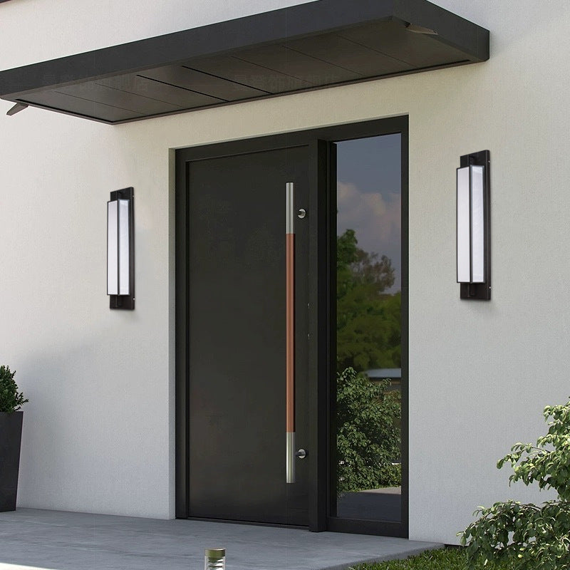 Rectangular Stainless Steel Faux Outdoor Light