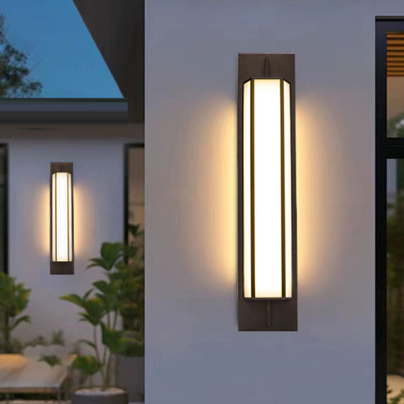 Rectangular Stainless Steel Faux Outdoor Light