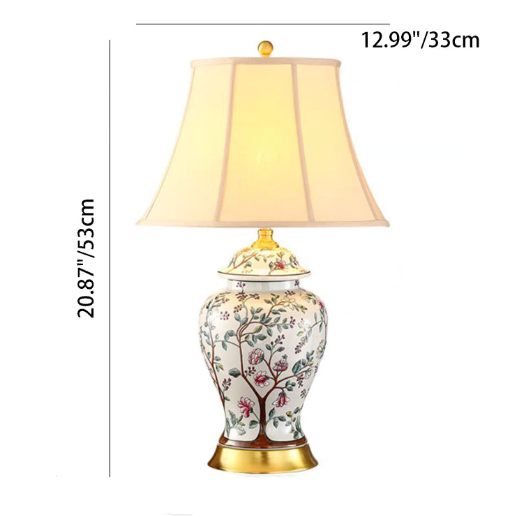 Oval Round Plum Blossom Table Lamp