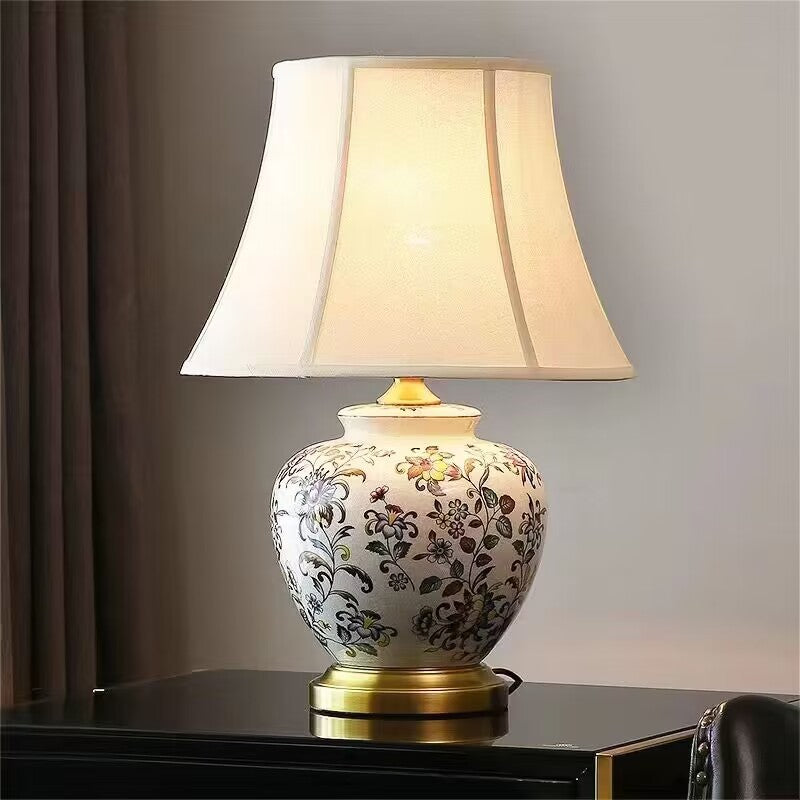 Oval Round Plum Blossom Table Lamp