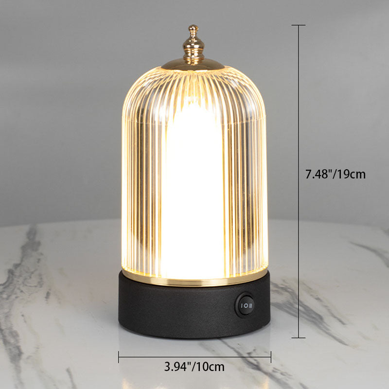 Cylinder Birdcage Rechargeable Iron Table Lamp