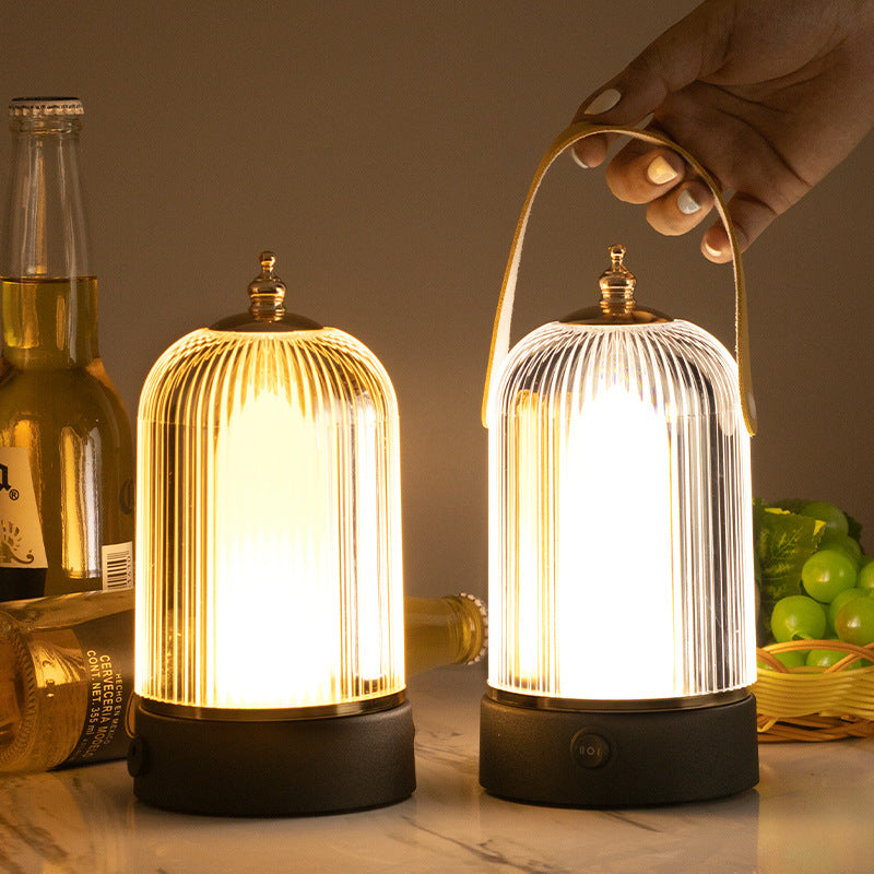 Cylinder Birdcage Rechargeable Iron Table Lamp