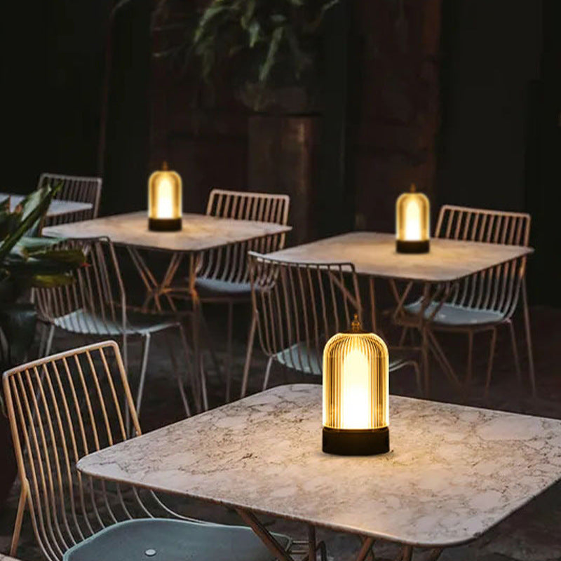 Cylinder Birdcage Rechargeable Iron Table Lamp