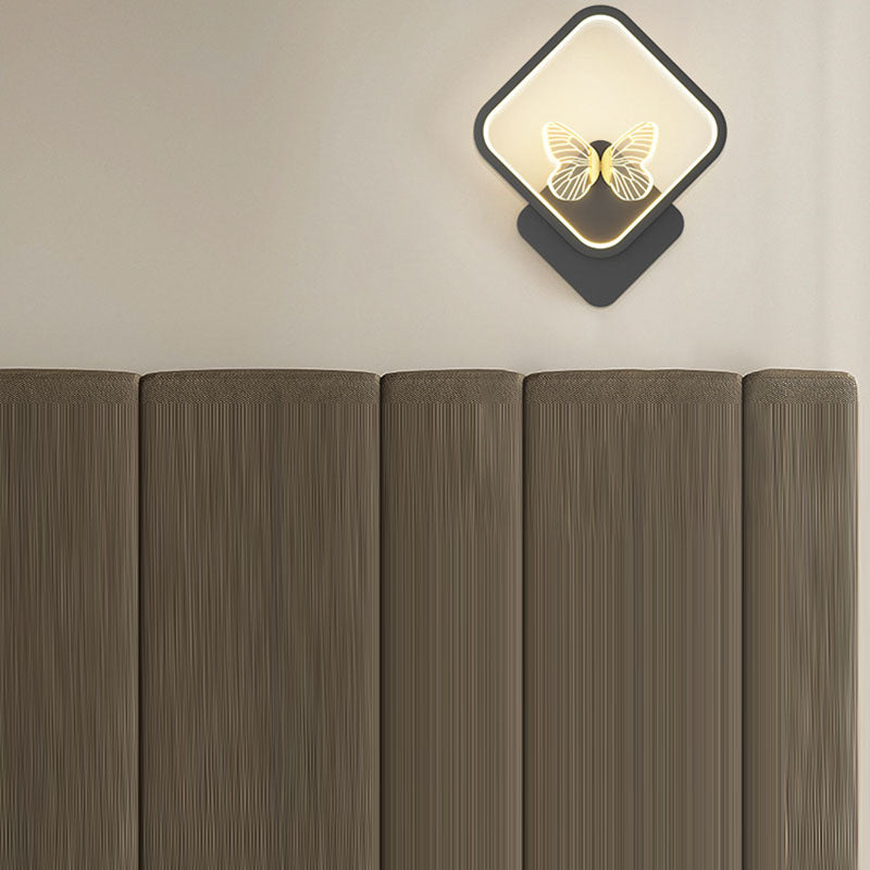 Square Round Butterfly Iron Wall Lamp