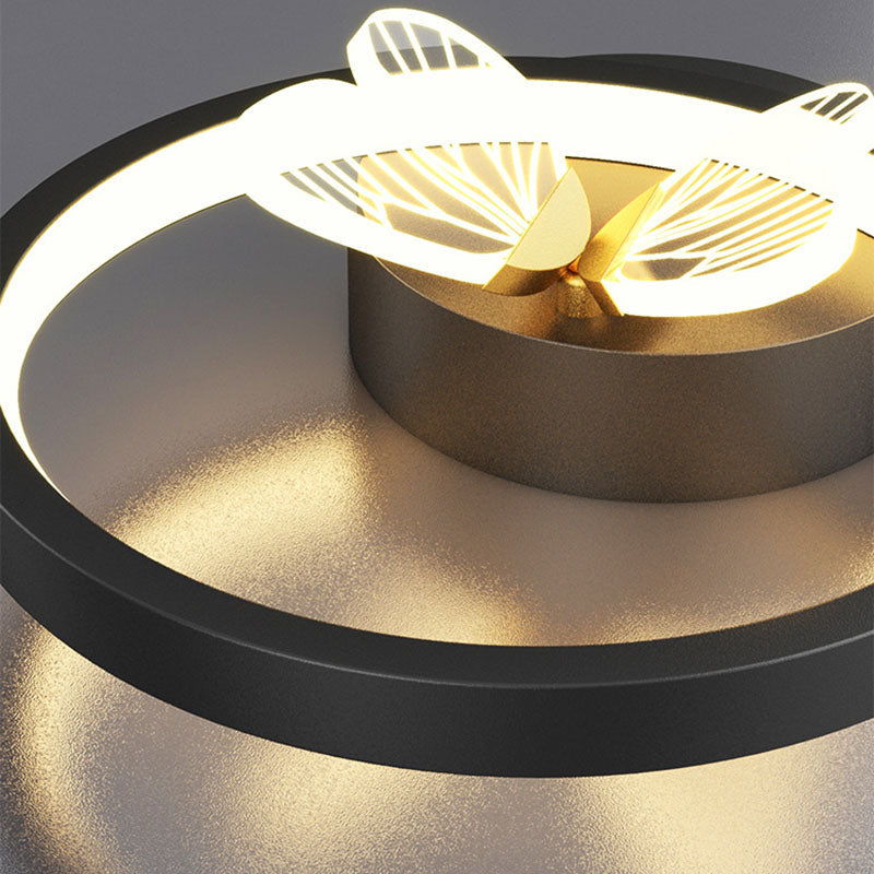 Square Round Butterfly Iron Wall Lamp