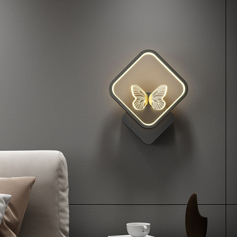 Square Round Butterfly Iron Wall Lamp