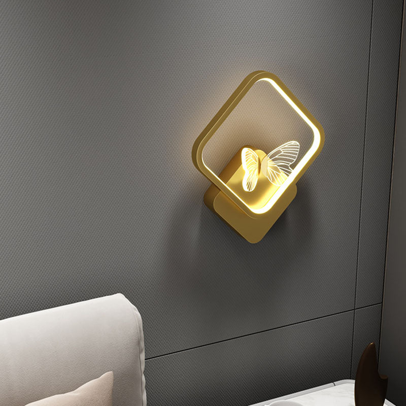 Square Round Butterfly Iron Wall Lamp
