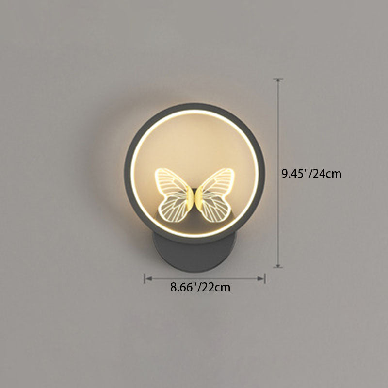 Square Round Butterfly Iron Wall Lamp