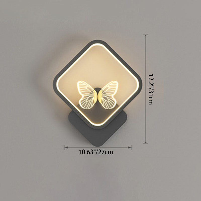 Square Round Butterfly Iron Wall Lamp