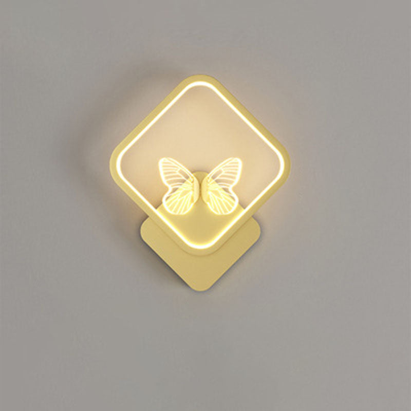 Square Round Butterfly Iron Wall Lamp