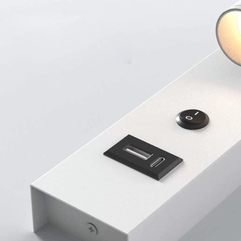 Cylinder Rectangular Aluminum Bedroom Wall Lamp