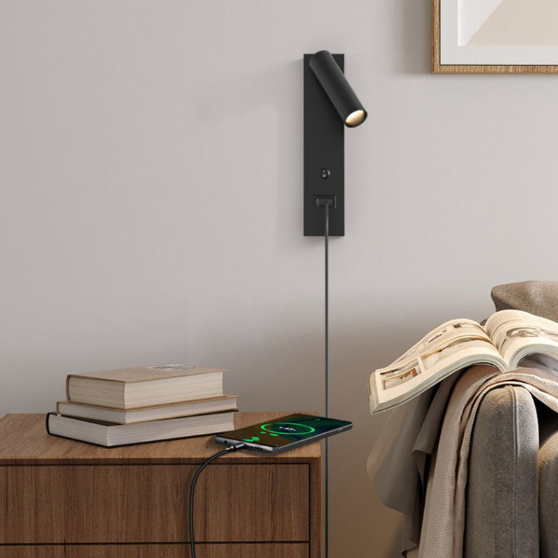 Cylinder Rectangular Aluminum Bedroom Wall Lamp