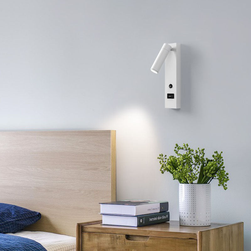 Cylinder Rectangular Aluminum Bedroom Wall Lamp