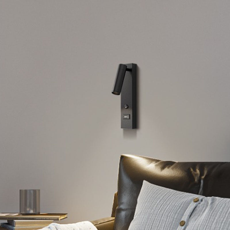 Cylinder Rectangular Aluminum Bedroom Wall Lamp