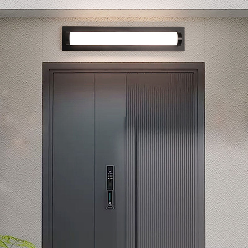 Long Cylinder Rectangle Iron Outdoor Light