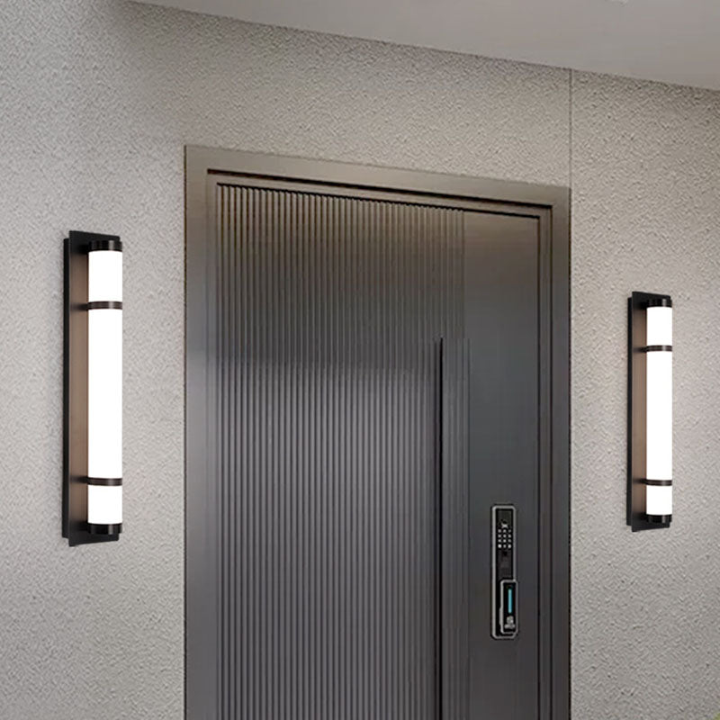Long Cylinder Rectangle Iron Outdoor Light