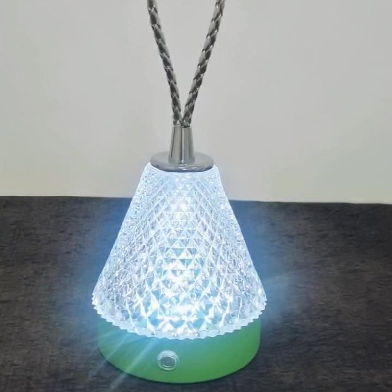 Round Metal Acrylic Bedroom Table Lamp