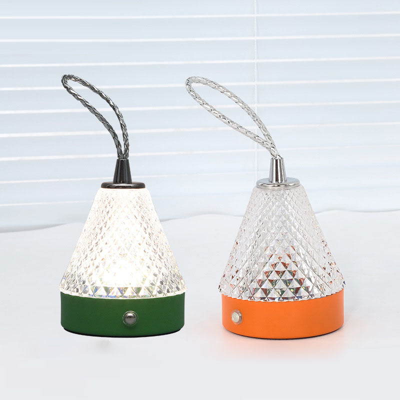 Round Metal Acrylic Bedroom Table Lamp