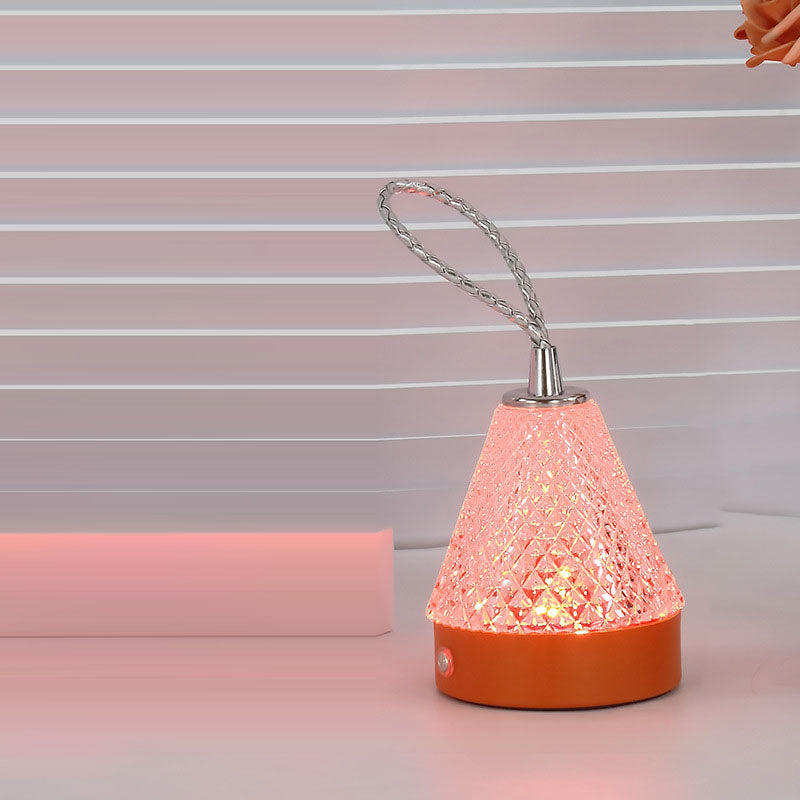 Round Metal Acrylic Bedroom Table Lamp