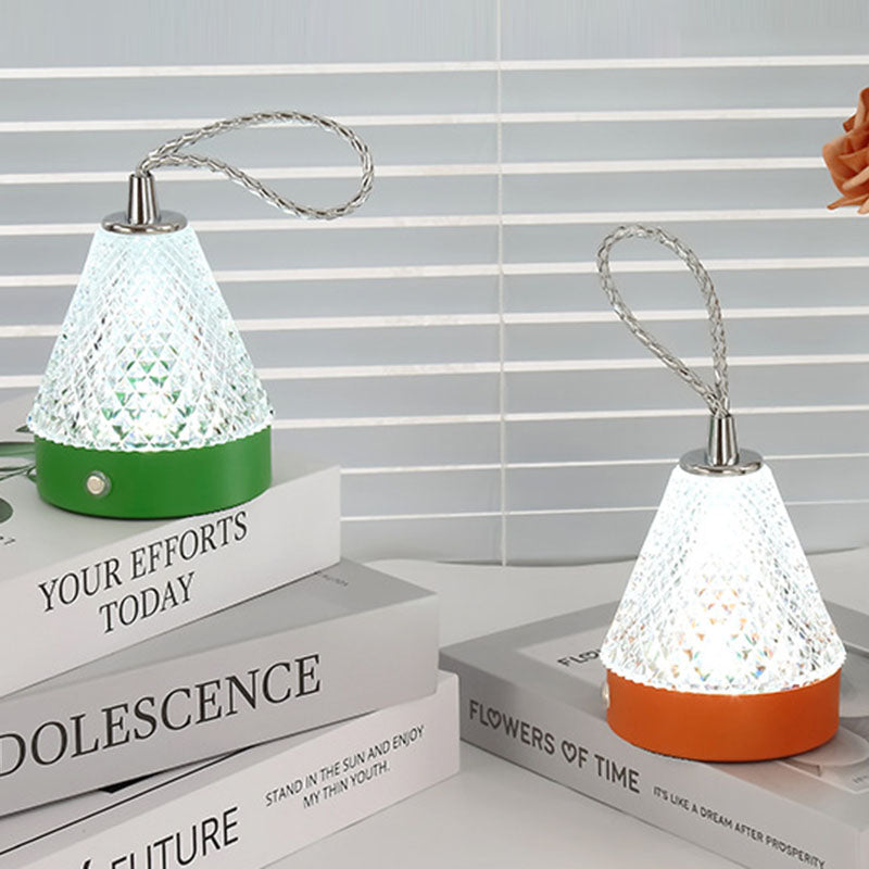 Round Metal Acrylic Bedroom Table Lamp