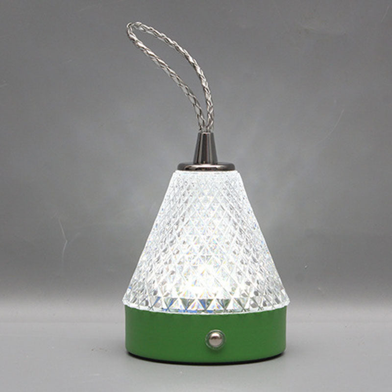 Round Metal Acrylic Bedroom Table Lamp