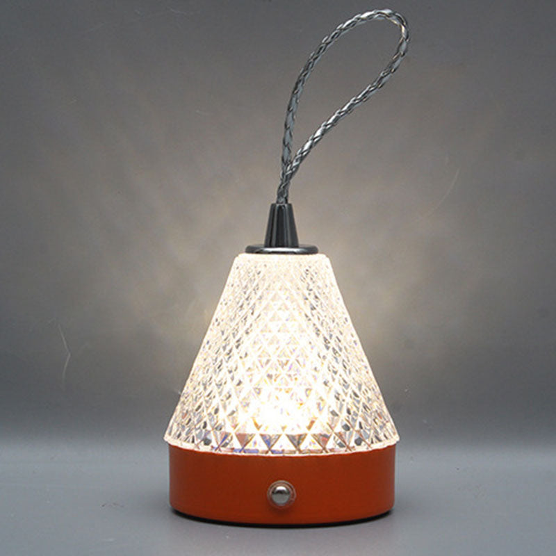 Round Metal Acrylic Bedroom Table Lamp