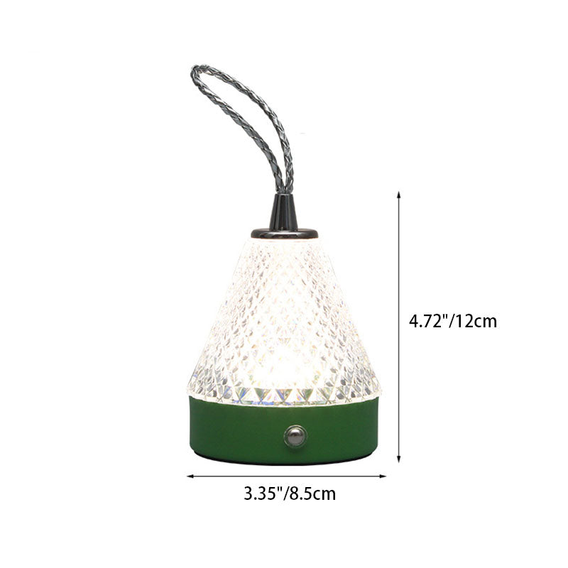 Round Metal Acrylic Bedroom Table Lamp