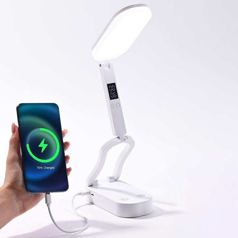 Oval Foldable Rechargeable Plastic Table Lamp