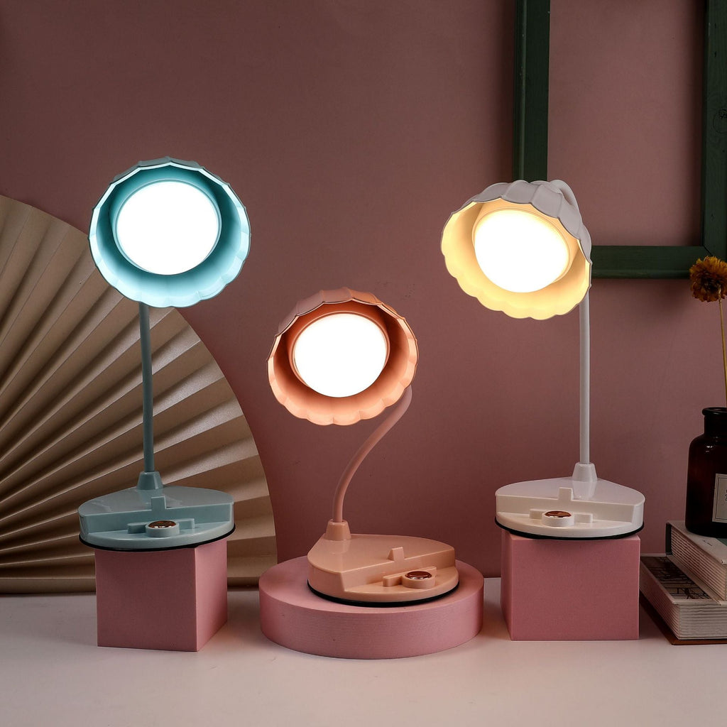 Flower Round Plastic Bedroom Table Lamp