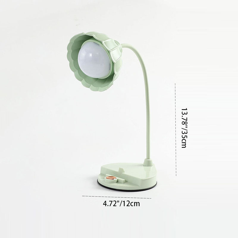 Flower Round Plastic Bedroom Table Lamp