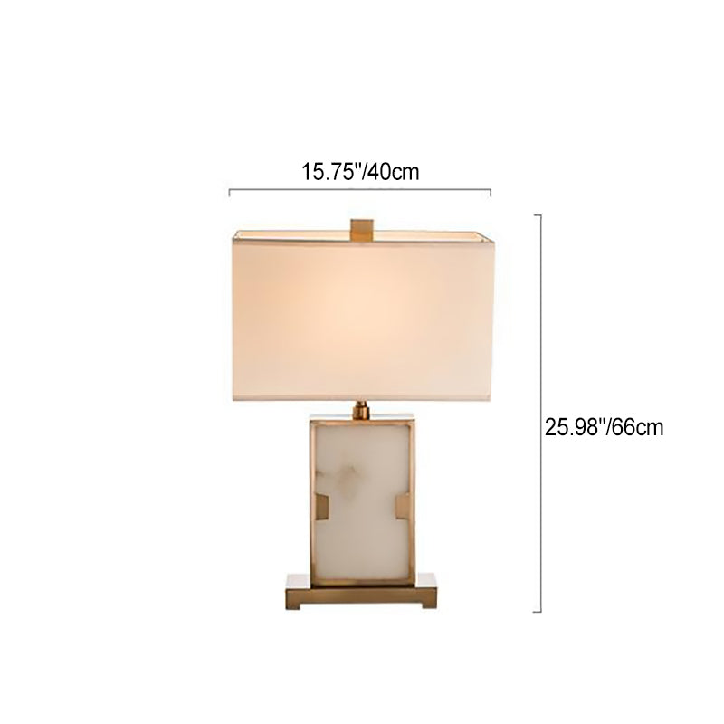 Rectangle Hardware Marble Fabric Table Lamp