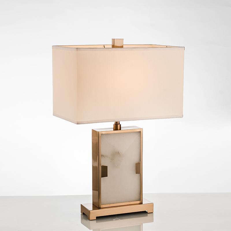 Rectangle Hardware Marble Fabric Table Lamp