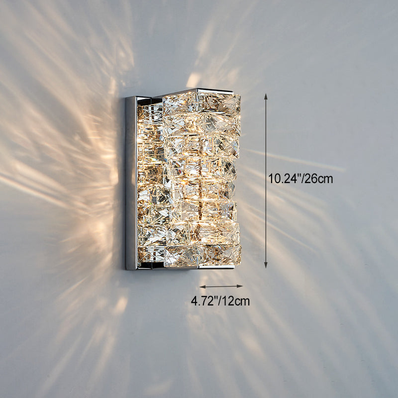 Rectangle Block Hardware Crystal Wall Lamp