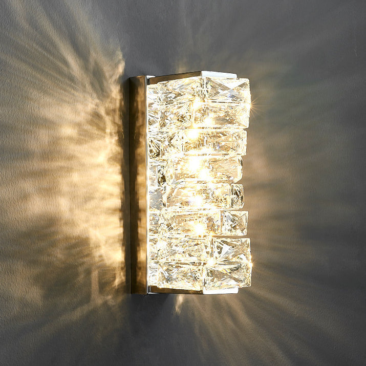 Rectangle Block Hardware Crystal Wall Lamp