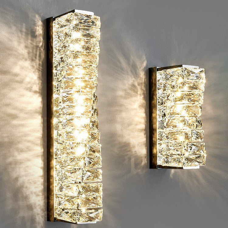 Rectangle Block Hardware Crystal Wall Lamp