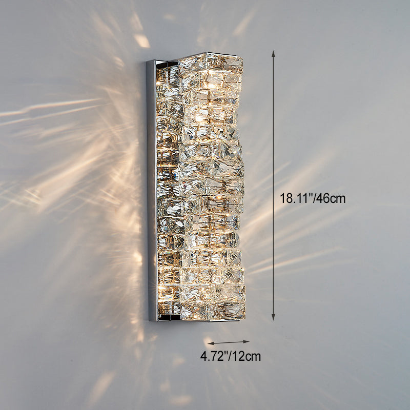Rectangle Block Hardware Crystal Wall Lamp