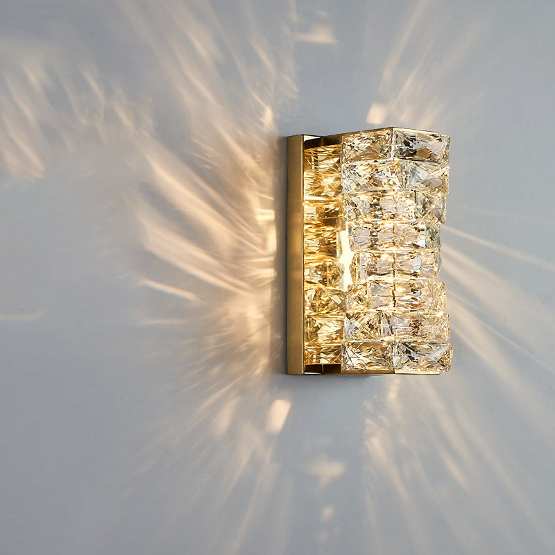 Rectangle Block Hardware Crystal Wall Lamp
