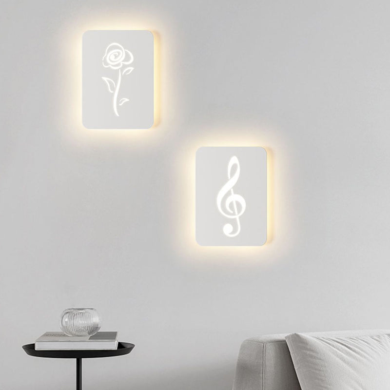 Rectangle Round Rose Note Wall Lamp