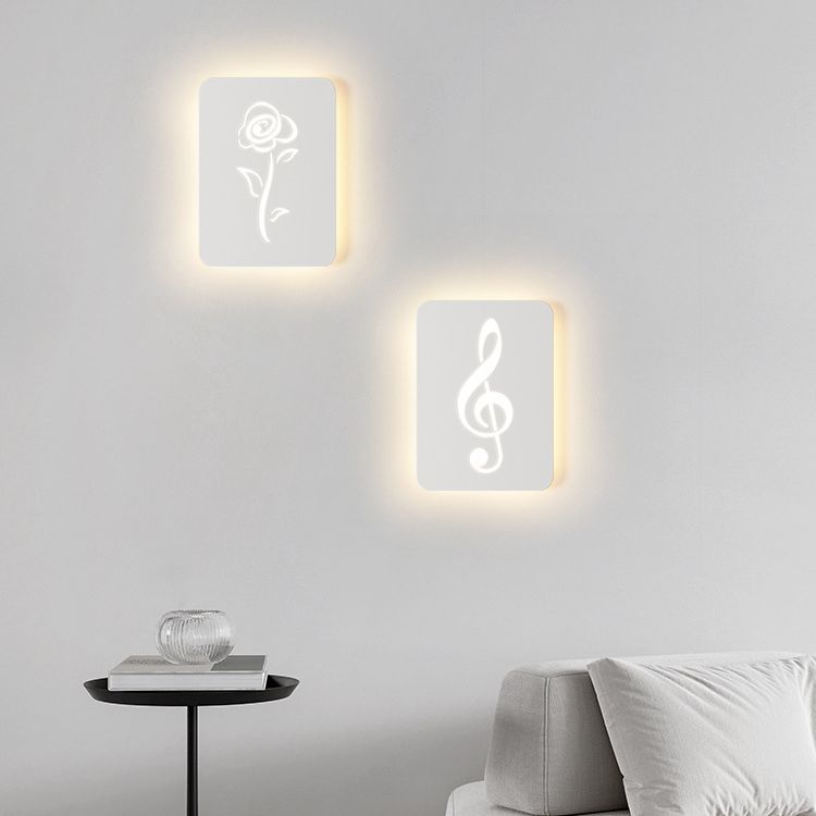 Rectangle Round Rose Note Wall Lamp