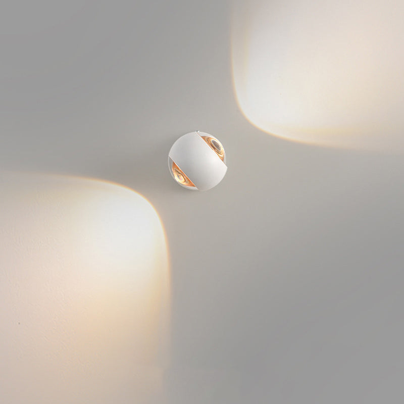 Spherical Aluminum Glass Bedroom Wall Lamp