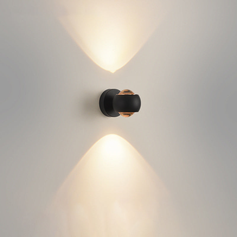 Spherical Aluminum Glass Bedroom Wall Lamp