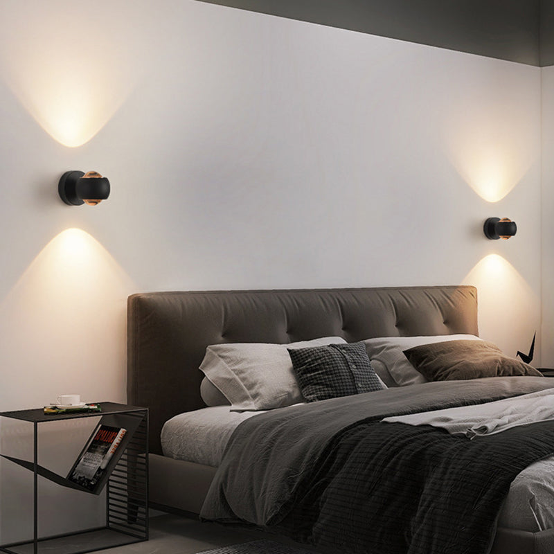 Spherical Aluminum Glass Bedroom Wall Lamp