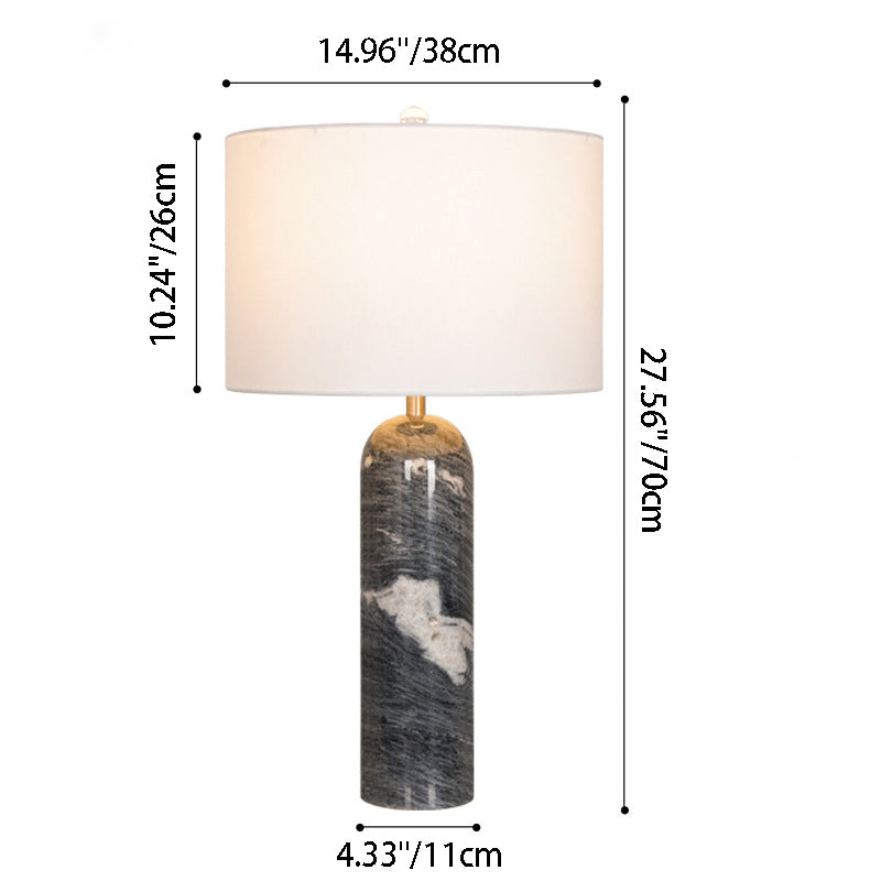 Oval Cylinder Stone Hardware Table Lamp