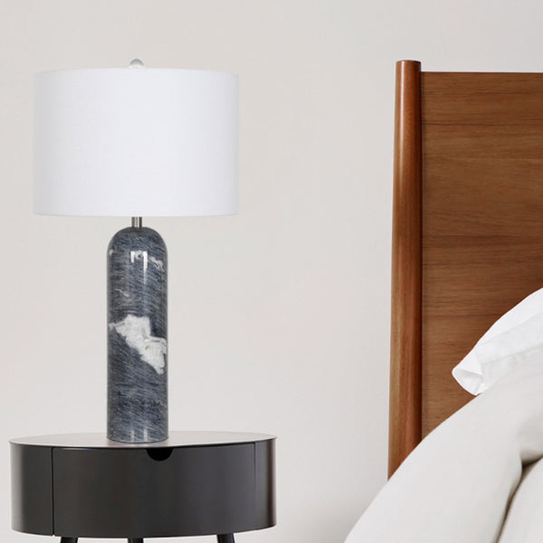 Oval Cylinder Stone Hardware Table Lamp