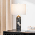 Oval Cylinder Stone Hardware Table Lamp